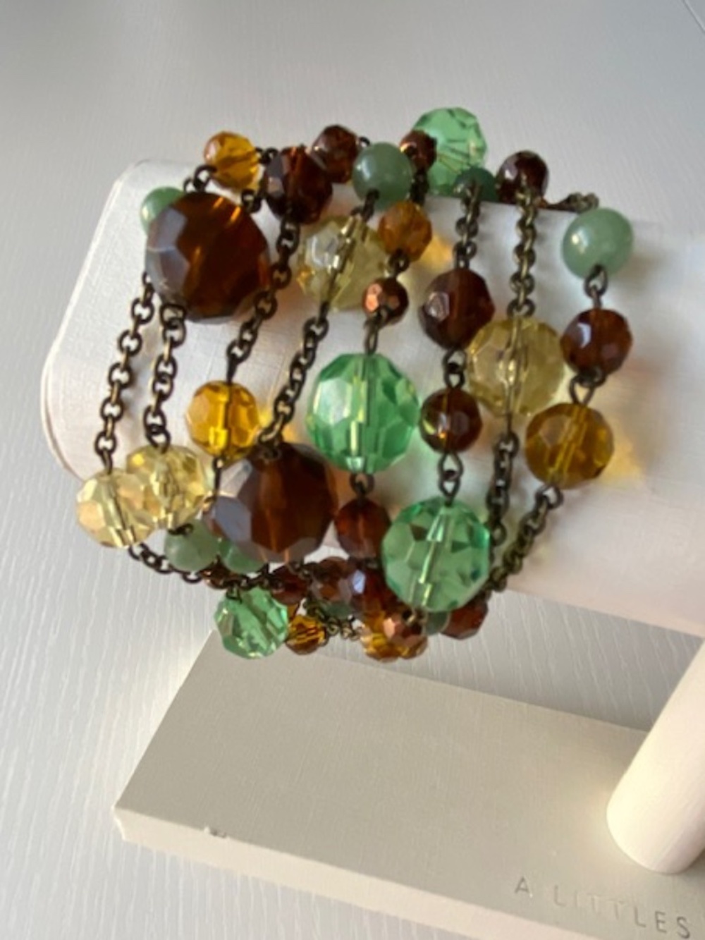 VINTAGE Faceted 8-Stranded Chain Bead Bracelet Y2K